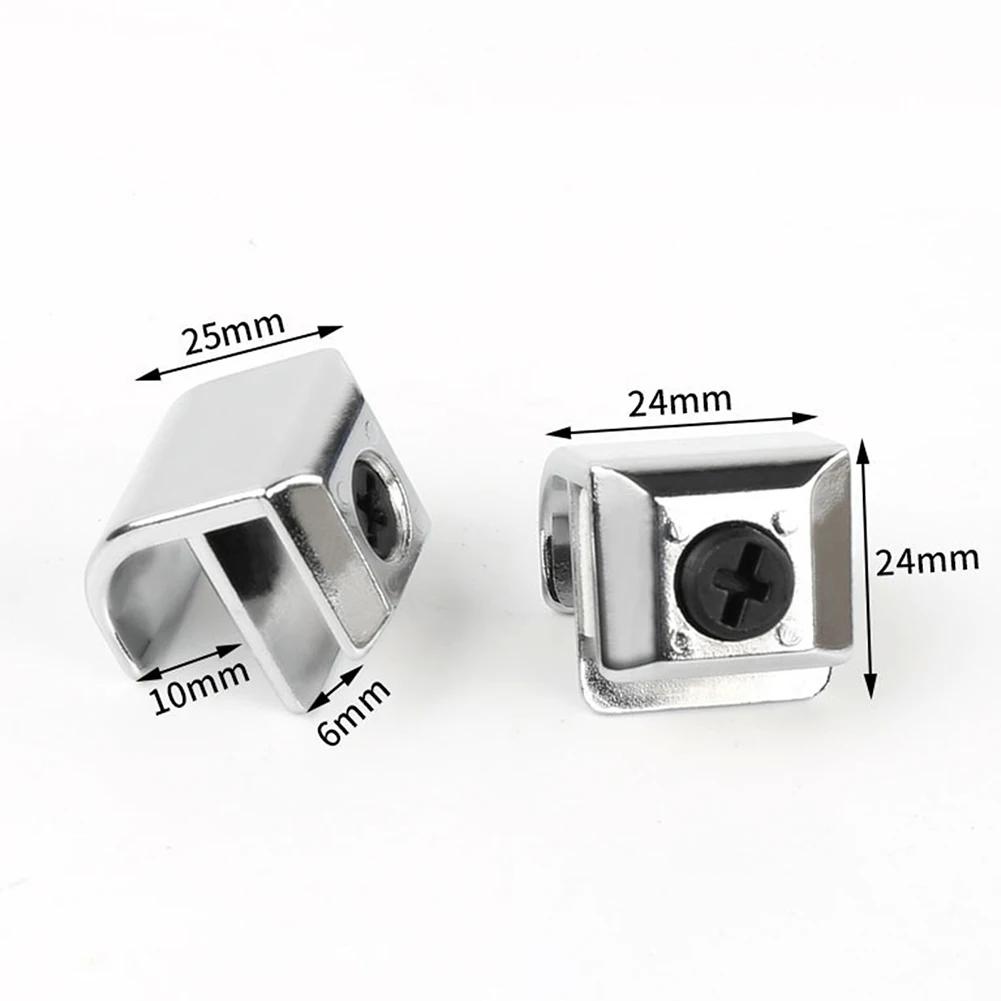 Glass Door Handle Showcase Cabinet Drawer Pull Knob No Drilling Glass Door Handle Clamp Clips Furniture Hardware For Glass 3-6mm