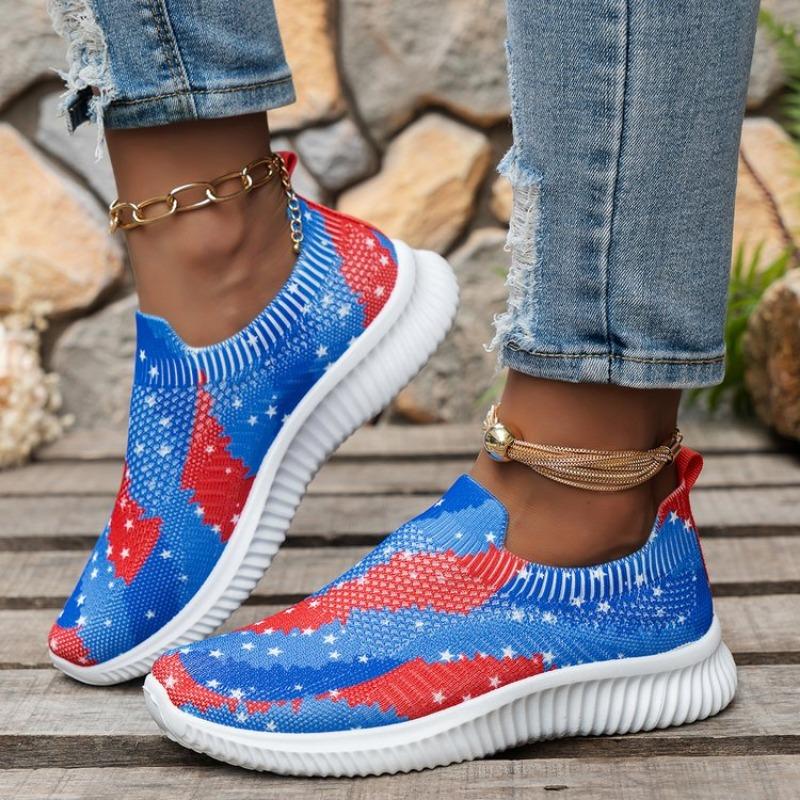 fashion 2024 New Women's Anti-Slip Fashion Star Pattern Printed Breathable Sports Shoes