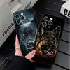 German Shepherd Dog Soft Phone Case for iPhone 16 16E 17 Air 15 Pro Max 14 Plus 13 Mini 11 12 7 Black Cover Back Shell