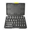 Steel Nut Extractors Set For Stuck Corroded Bolts 150Lb Torques Capacity Nonslip Grooves Design 29 Piece Kit