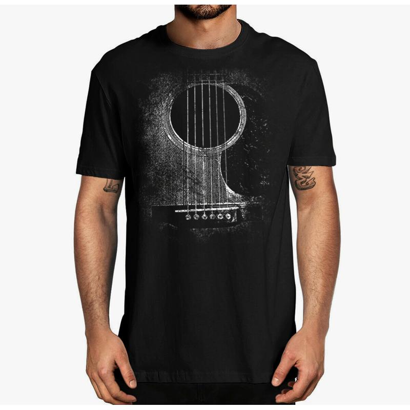 Acoustic Guitar Six String Classic Rock Roll T Shirt Guitarist Music S