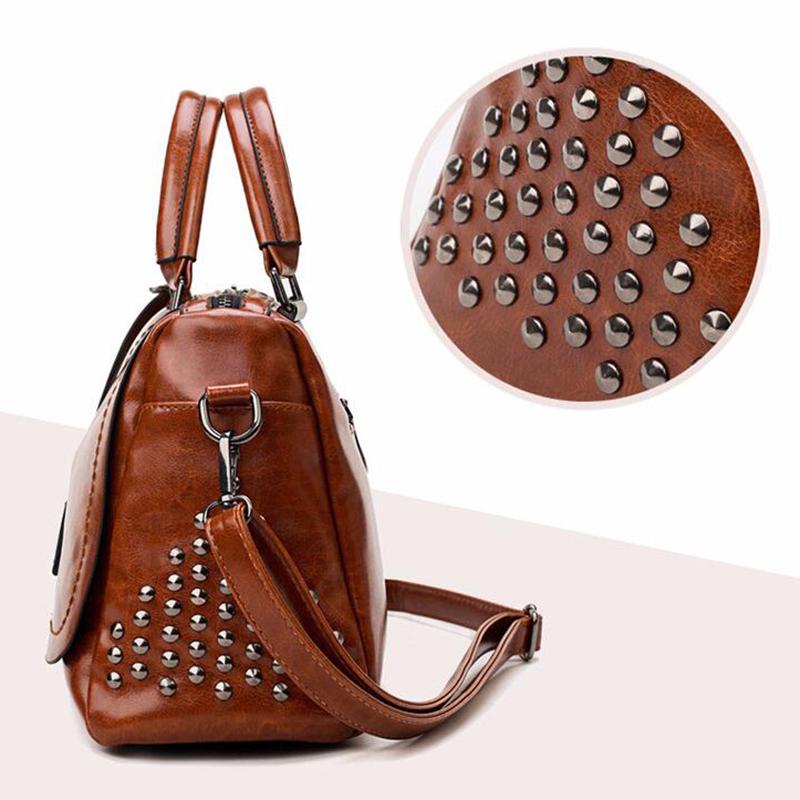 Borse con rivetti vintage Borsa da donna in pelle PU Borsa a tracolla con paillettes Borse da donna in pelle di design Borsa da donna di lusso