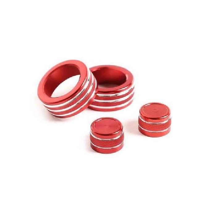 Fit For 2005-2012 BMW 3-Series E90 Red Aluminum Console AC Knob Ring Cover Decor