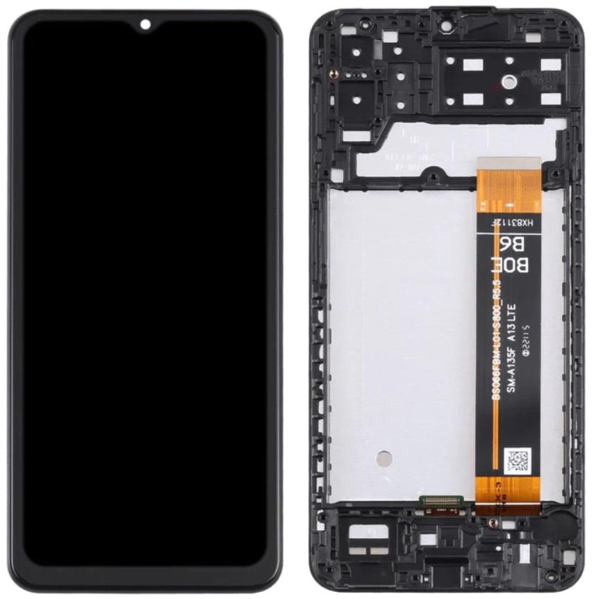 Original Samsung SM-A135F Galaxy A13 LCD Display + Touchscreen (IPS) Black Frame