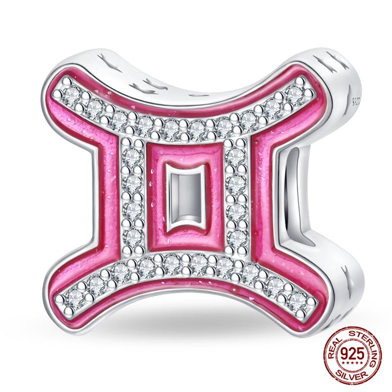 Original Charms Copper Lucky 12 Constellations Charm Beads Fit 3Mm Original Bracelet Women Diy Fine Jewelry Gift New In