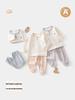 Baby Autumn Cotton Pajama Set - Warm Unisex Infant Underwear & Pants with Jacquard Design