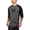 Muscleguys Nowa męska koszulka sportowa na co dzień wczesną jesienią, miękka, przyjazna dla skóry, szyta koszulka z graficznym rękawem o trzech czwartych