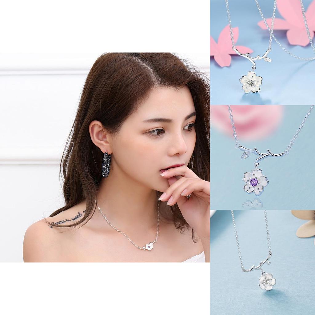 Elegante Suijue Halskette Klassischer Damenstil Schönes Blumendesign Silberschmuck