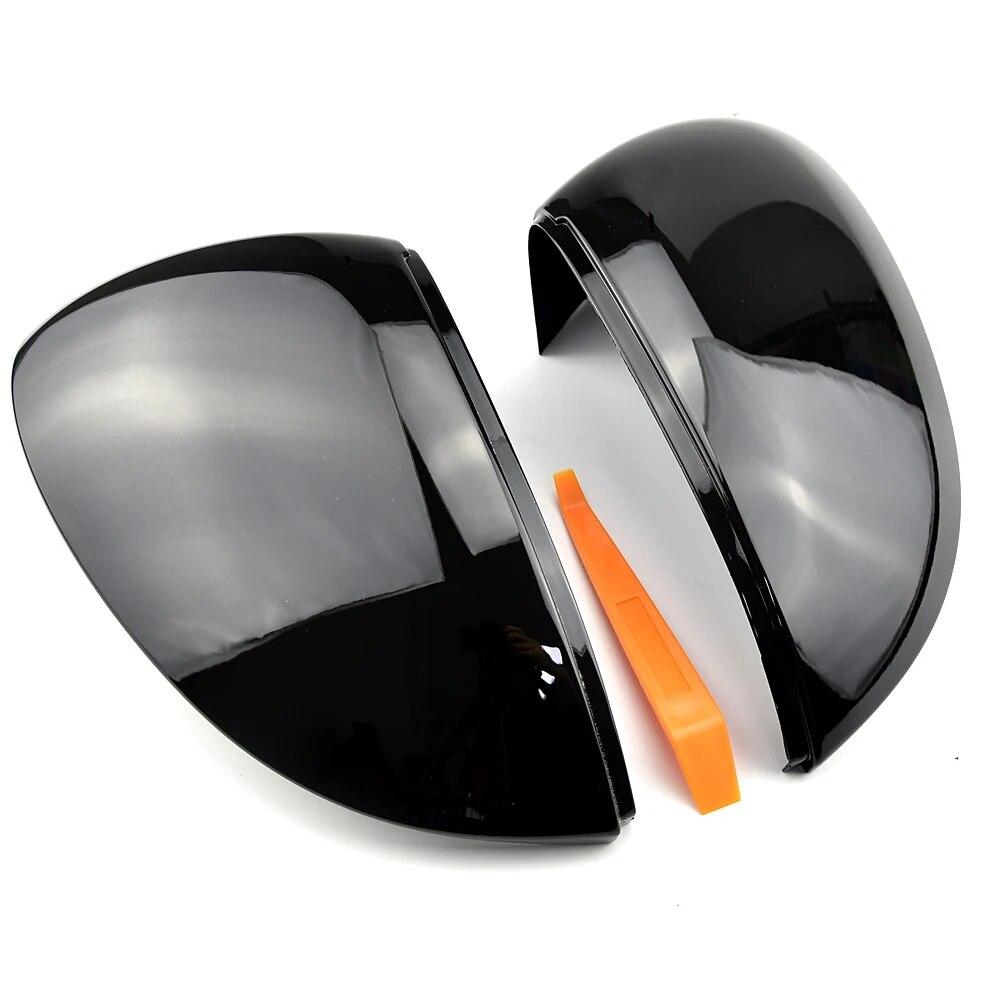 For Volkswagen Golf MK8 VIII 8 Side Mirror Covers Caps (Carbon Look) 2022 for VW Glossy Black Wing Rearview