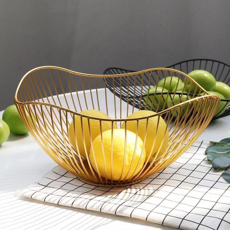 Nordic Light Luxury Iron Fruit Plate Geometric Candy Storage Bowls Creative Modern Home Living Room Snack Fruit Tray Simple Snack Finish Basket