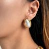 Stainless Steel Geometric Irregular Round Pearl Earrings for Women Minimalist Style Personality Ear Studs Trendy Jewelry Gifts