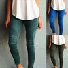 Kadın Moda Düz Renk Elastik Bel Bandı Slim Skinny Kalem Pantolon