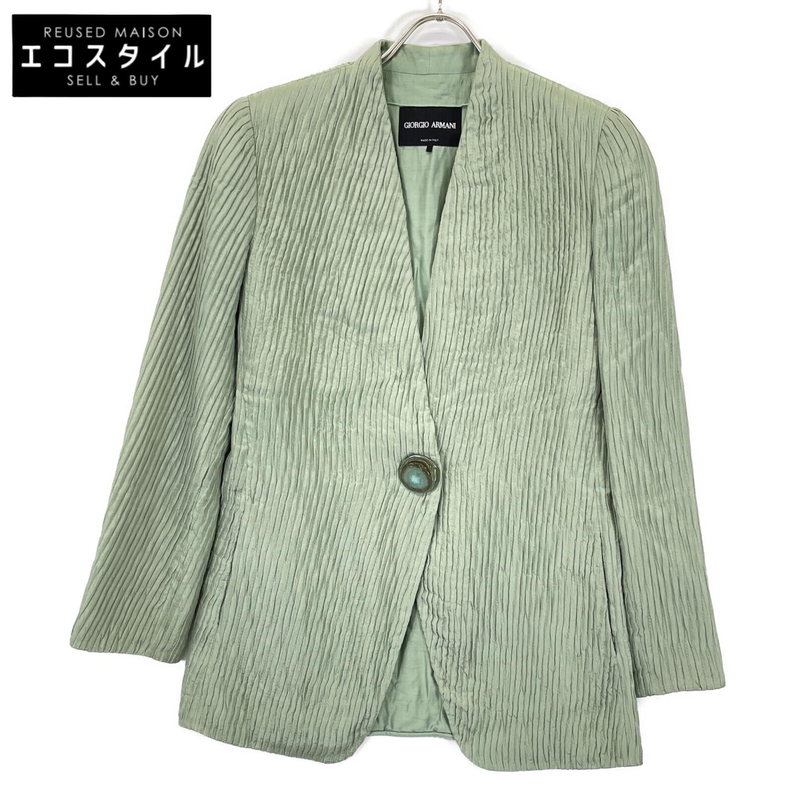 

GIORGIO ARMANI Light green 1B collarless jacket Jacket 40 greenUsed