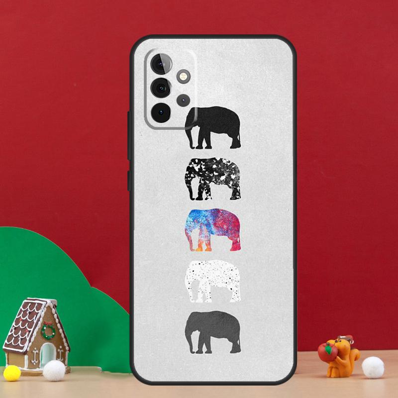 Cute Baby Elephant Case For Samsung Galaxy A54 A06 A16 A26 A36 A56 A53 A32 A52 A33 A13 A55 A35 A15 A14 A34 A17