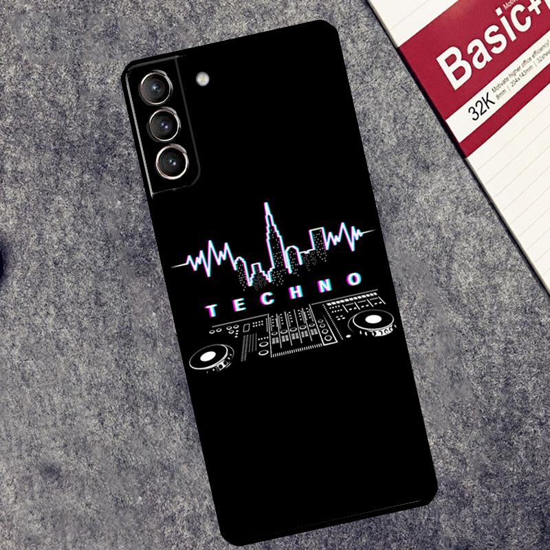 Love Techno Music Quotes Case For Samsung Galaxy S24 S26 Ultra S10 S20 S21 S22 S23 Plus S25 FE S25 Ultra Cover Coque