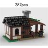 Auf Lager MOC Mittelalterliches Dorf Schmiede Miniature Burg Schmiede Kleine Partikel Montage Baustein Spielzeug 287 Teile