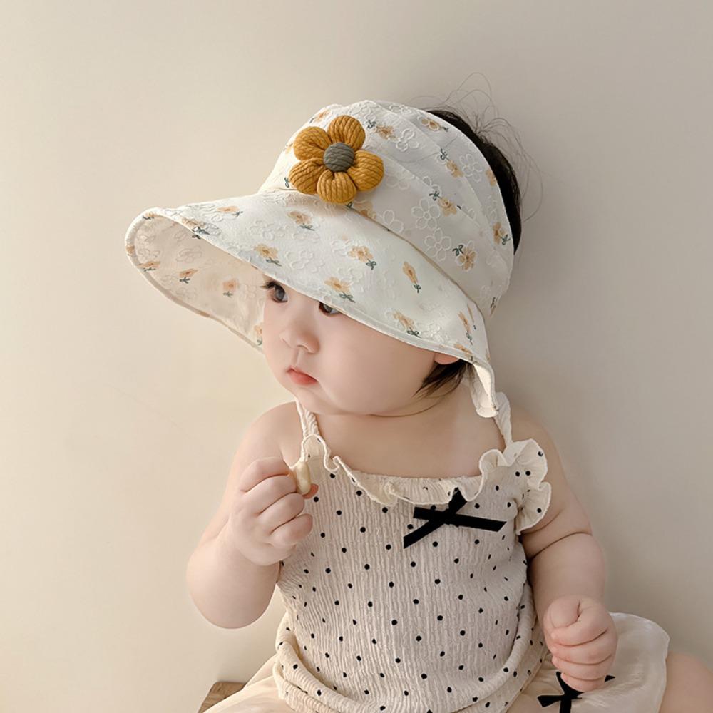 Wide Brim Empty Top Kids Sunhat Korean Style Children's Fisherman Hat Baby Sun Shading Hat Baby