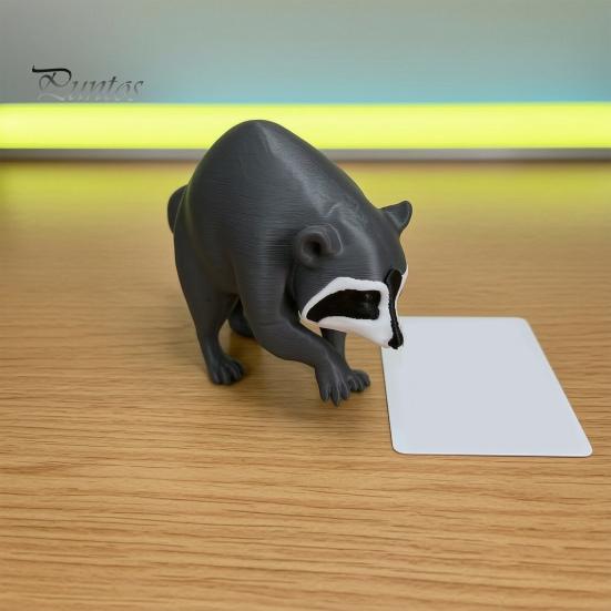 Quirky Table Decorations 3D Printed Racoon Figurine, Cute Raccoon Statue, Funny Desk Buddy, Animal Statue Small Collectible Figure for Home
