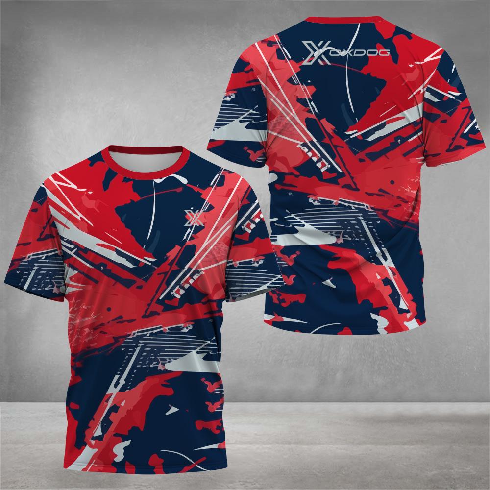 Fashion 3D Tie-Dye Print T Shirt For Men Summer Quick Dry Short Sleeve Outdoor Tennis Sports T-Shirt Casual Breathable Loose Top