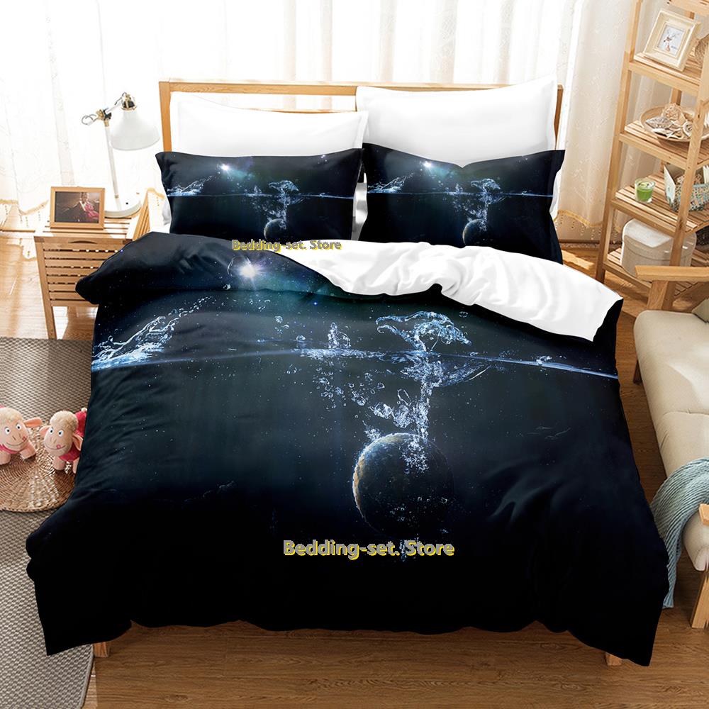 Set Letto Pianeti Singolo Gemello Matrimoniale Queen King Size Set Letto Adulto Bambino Camera da Letto Set Copripiumino universo spazio esterno Letto