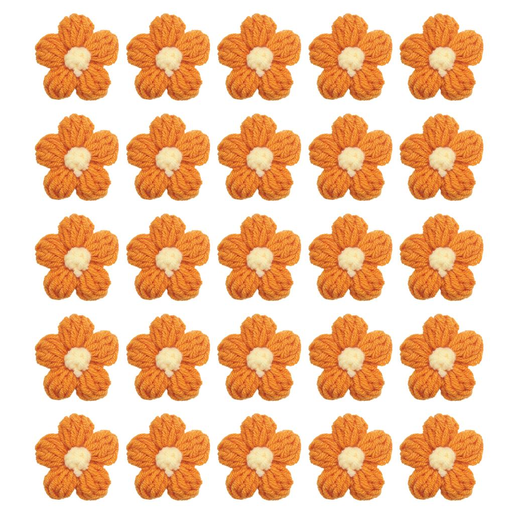 36pcs Crochet Flowers Applique Flowers for Craft Sewing Crochet Flowers Bouquet  DIY Hair Clothes Party Craft Christmas Decor