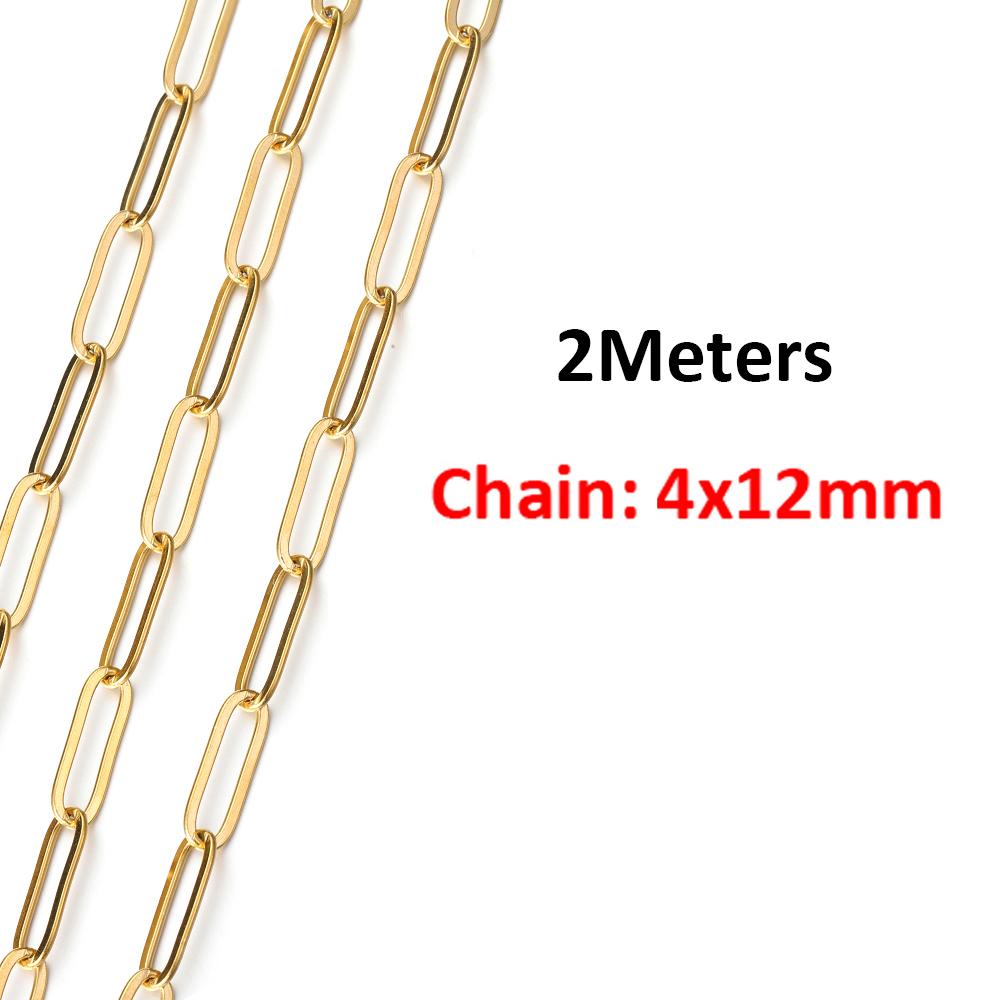 2 Meters Stainless Steel Chain O Chains for Bracelet Necklace Anklet Jewelry Making DIY Findings Wholesale Gold/Silver Color