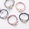 Girl Women Faux Pearl Hair Ring Knotted Rope Beaded Triad Hairband Jewelry Gift