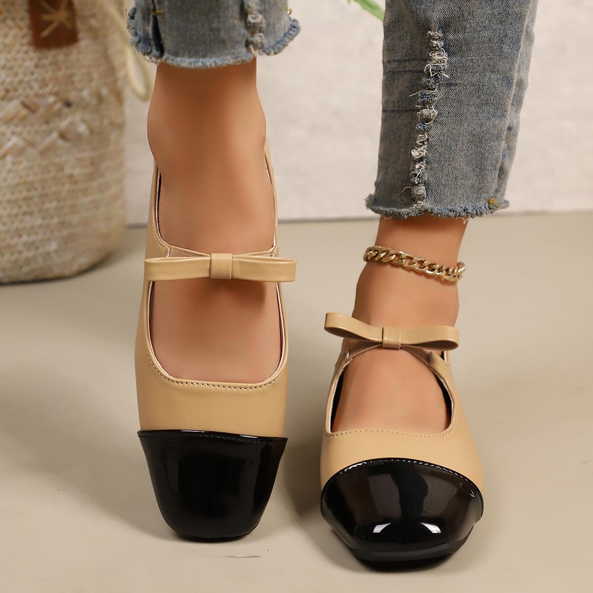 

Women s Fashion French Mary Jane Flat Shoes Women s Spring and Autumn New Small Fragrance Retro Pumps 43 абрикосовий