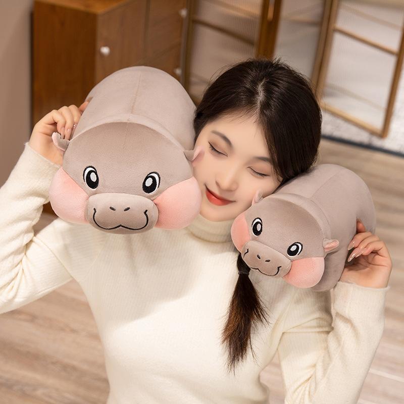 Cute Cute Hippo Throw Pillow Plush Toy Doll Small Hippo Doll Children Accompany Soothing Doll
