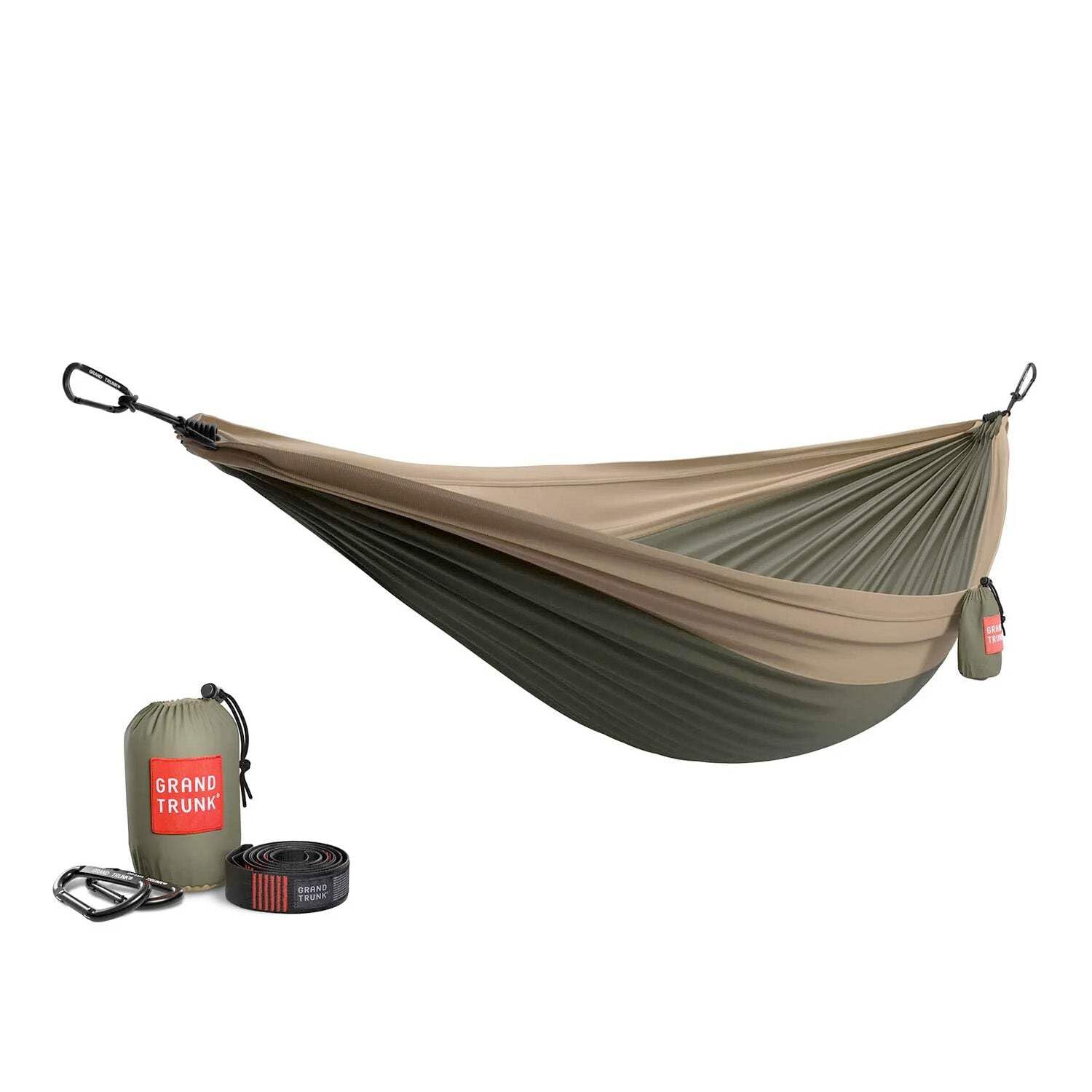 

Grand Trunk Double Deluxe Parachute Nylon Official Japanese Product Hammock, (Olive/Khaki)