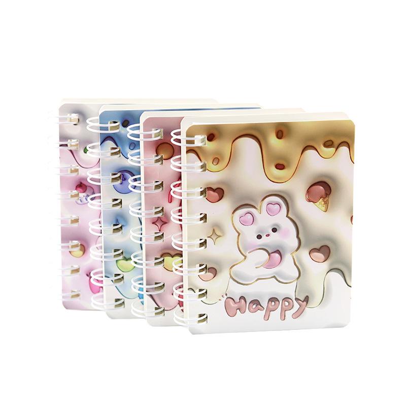 Creative 3D Cute Rabbit Spiral Pocket Notebook - Ideal for Elementary Students