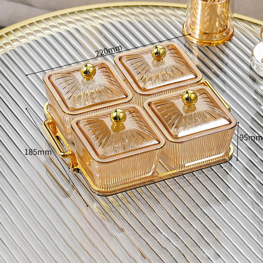 Caddy Serving Platter Serving Bowls Condiment Tray Dessert Dividing Plate Fruit Snacks Serving Platter for Kitchen Wedding Nuts