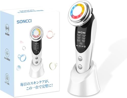 SONCCI Устройство для красоты лица, Устройство для красоты RF с EMS и нагревом, вибрацией, ионофорезом, ионным экстрактором, уменьшением пор, подтяжкой лица, микротоками, М