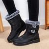 Fashion Waterproof Faux Fur Snow Boots for Women Winter Fleece Lining Warm Ankle Boots Woman Soft Sole Non Slip Short Booties Female 44