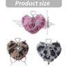 Plush Plush Heart Shaped Keychain In Y2K Style With Rhinestones And Metal Wing Elegant Bag Hanging Ornament