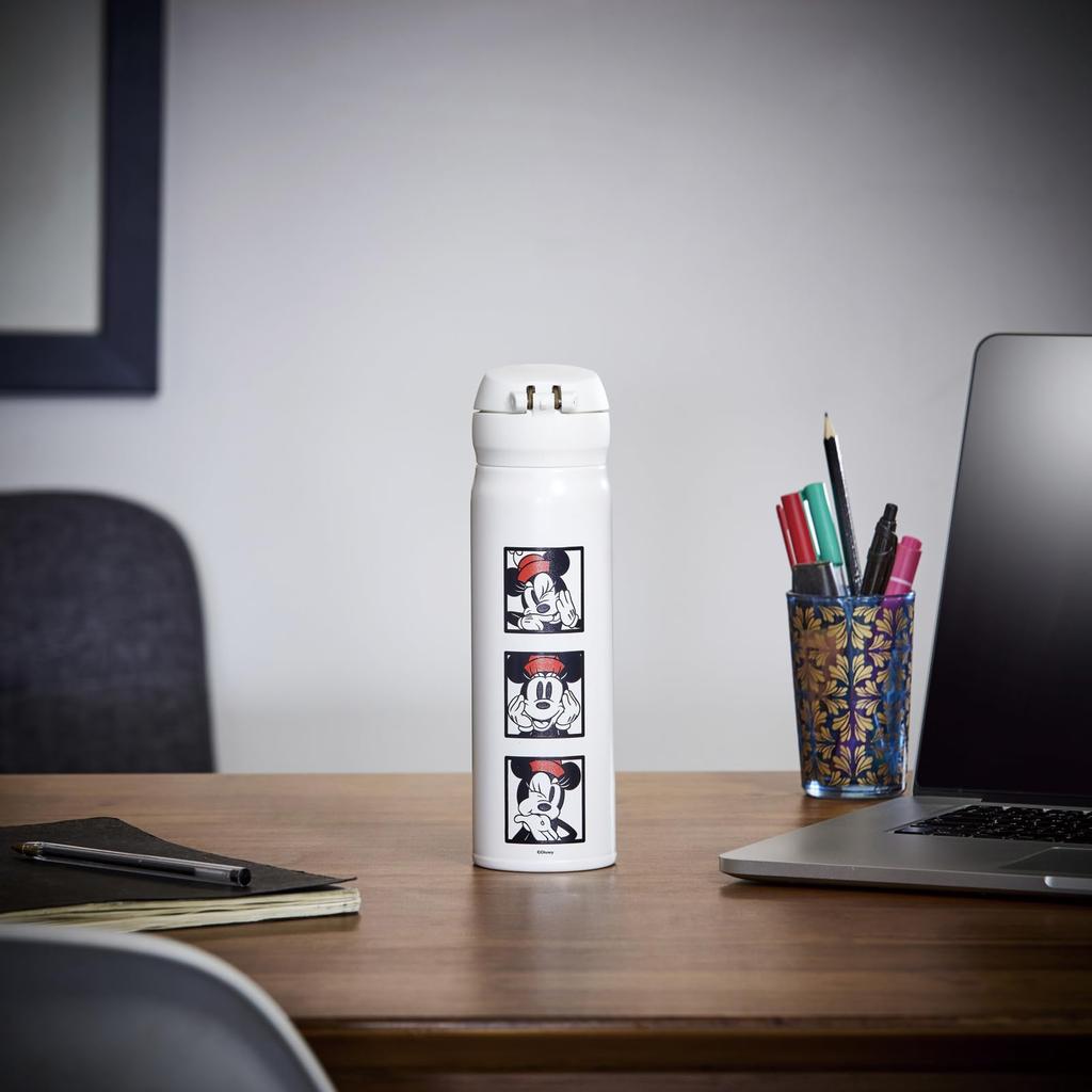 Thermos Vacuum Insulated Portable Minnie Mouse Removable Spout for Easy Stainless Steel Keeps Drinks Hot or MNI Mug, 500ml, Design, Cleaning,
