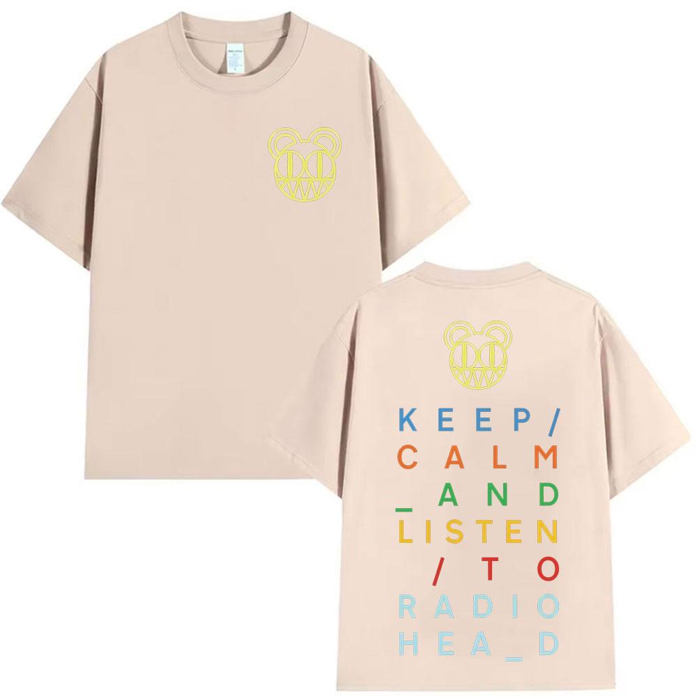 Radiohead Tour Album Pattern Tshirt 2025 Mens Womens Hip Hop Large Tshirt Y2K Breathable Pure Cotton Tshirt