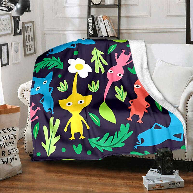 1 manta con diseño de estampado Pikmin, manta ligera para sofá, cama - Suave y cálida, regalo para todas las estaciones como Navidad, Halloween