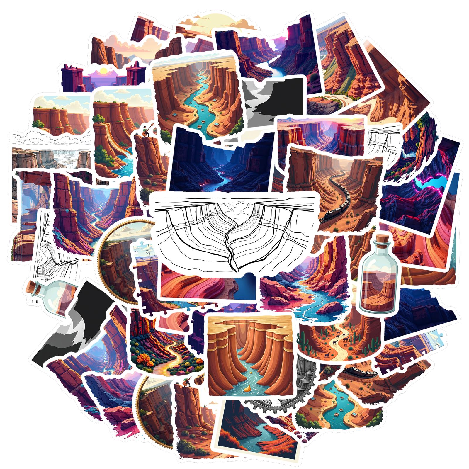 

35pcs Canyon Landscape Stickers Stunning Views Graffiti Sticker Laptop Phone Guitar Notebook Suitcase Cup Waterproof Sticker