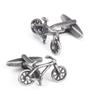 Ancient Silver Bicycle Shaped Copper Cufflinks Men's French Shirt Metal