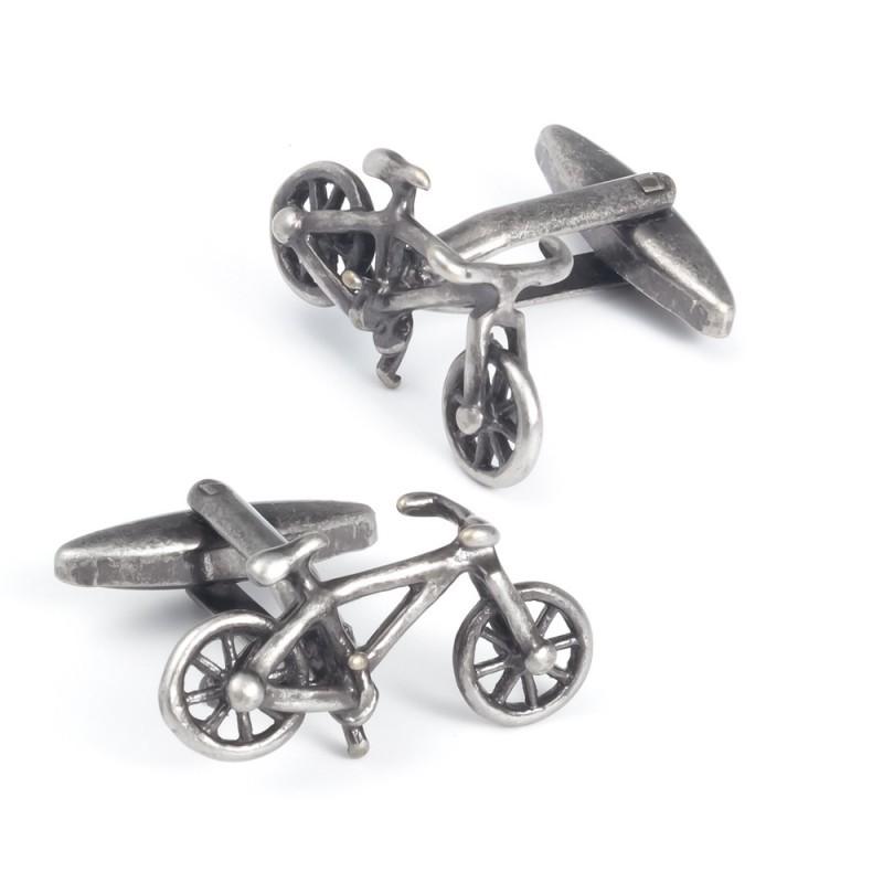 Ancient Silver Bicycle Shaped Copper Cufflinks Men's French Shirt Metal