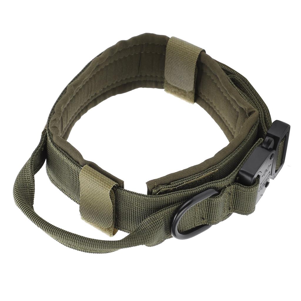 Dog Collar Adjustable Durable Cotton Puppy Pet Collars with Metal Buckle for Dogs Army GreenXL
