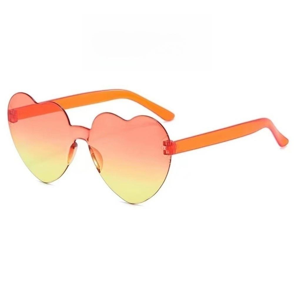 Trendy Love Heart Shape Sunglasses UV Protection Colorful Gradient Sunglasses  Women