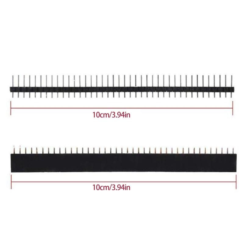 10Pair 40 Pin Straight Header Connectors 2.54 Breakaway PCB Board Pin Header Connectors for Industrial Electronics