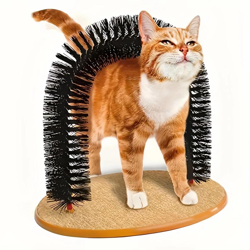 Cat Arch Self Groomer with Scratch Pad and Toy