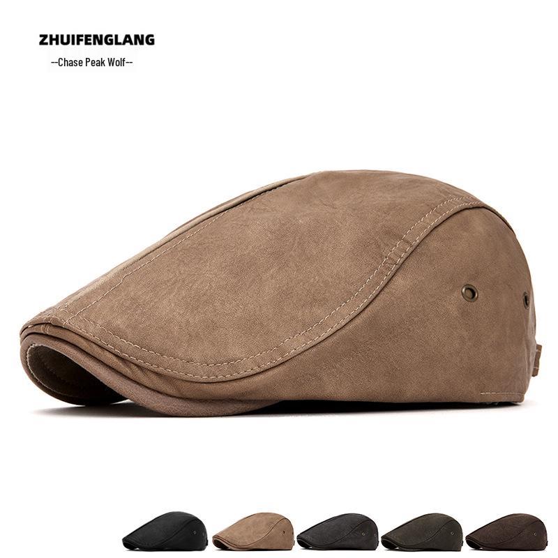 Men's British Retro Wool Octagonal Cap - Autumn/Winter Warm European Duckbill/Beret Style