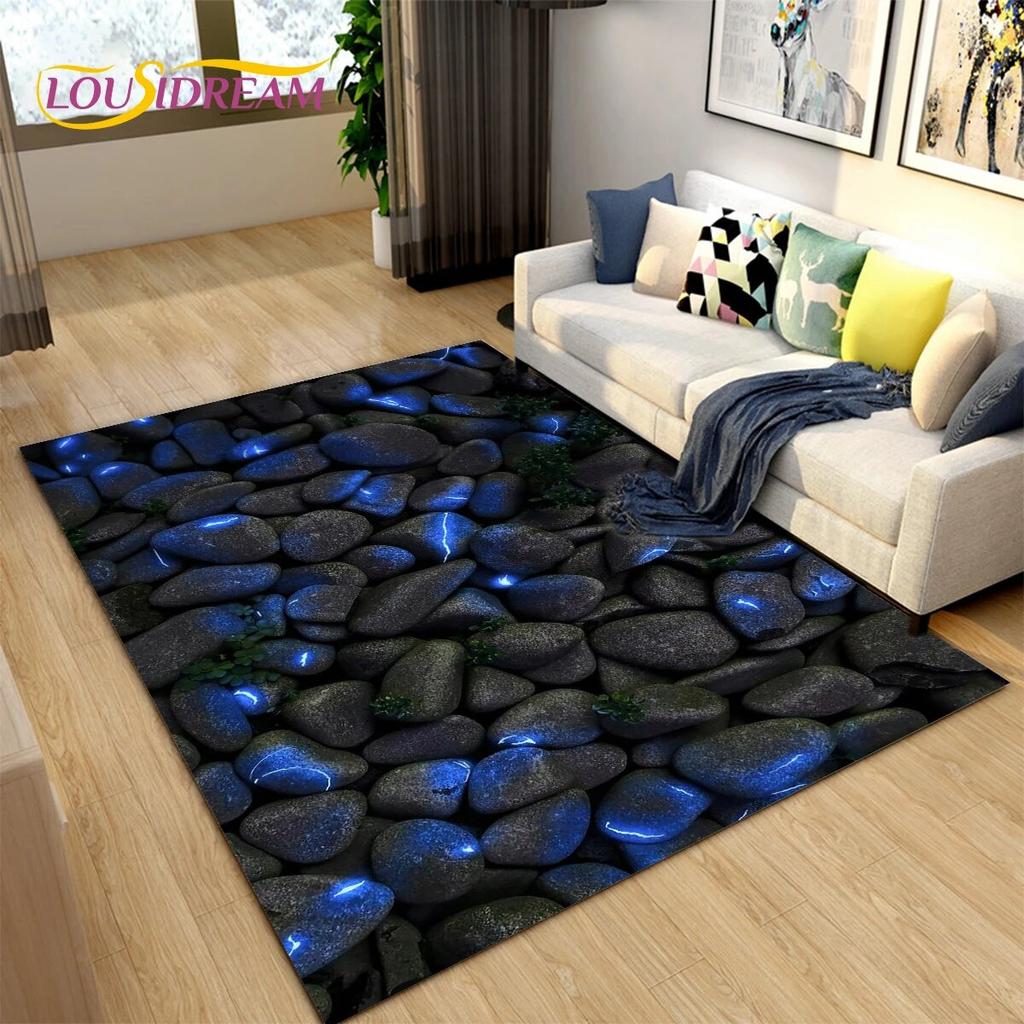 3D Color Cobblestone Stone Area Rug,Carpet Rug for Living Room BedRoom Decoration,Kitchen Doormat Bathroom Anti-slip Floor Mat