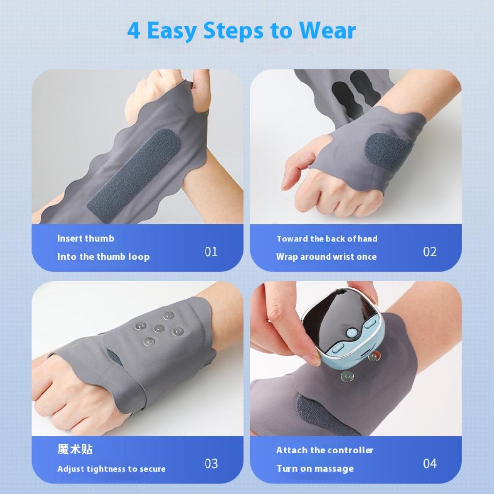 Cordless Wrist Massager Usb Rechargeable Wrist Brace Wrap With Massage For Wrist Carpal Tunnel Fatigue Relief Care Tool
