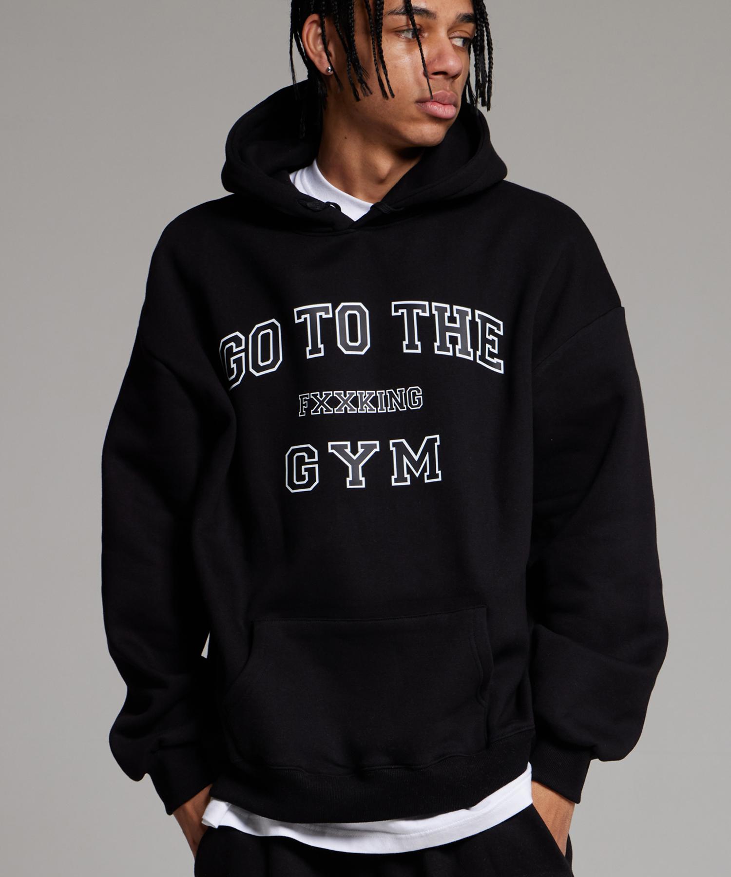 Cream Soda Lab Go To The Gym Hoodie Black M