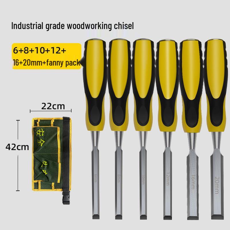 Premium Alloy Steel Woodworking Chisel Set – Complete Flat Chisel Tools for Carving and Decoration